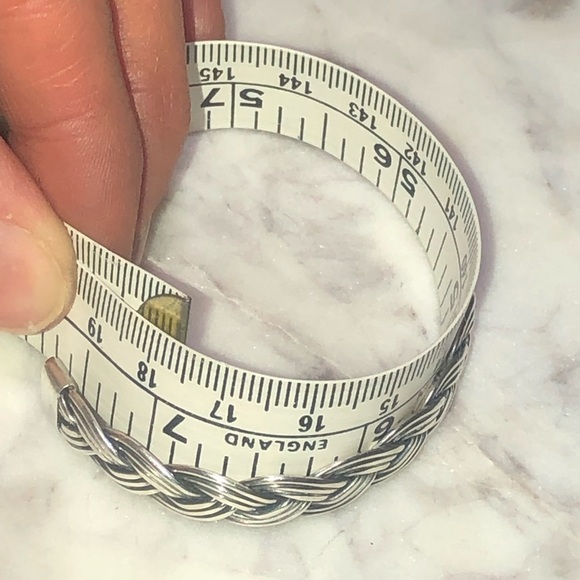 vtg Sterling Silver Braided Wire Open Cuff 7” Inside Circumference - Picture 6 of 6